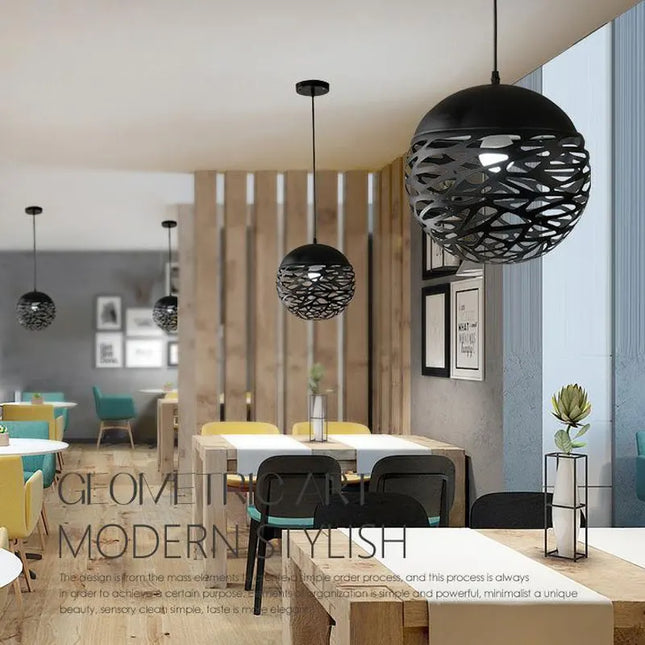 Modern Retro Hollow Carved Chandelier - LED Pendant Light for Rooms