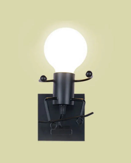 Creative Iron Wall Sconce Lamp - LED Light for Kids' Room