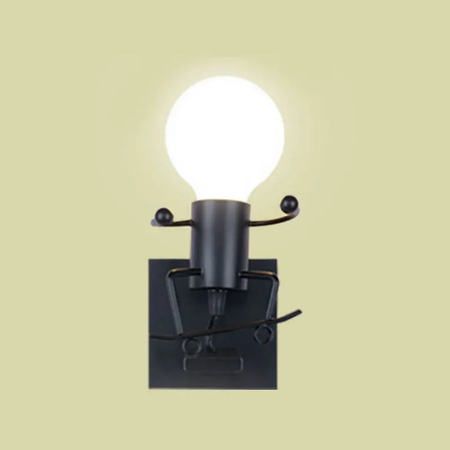 Creative Iron Wall Sconce Lamp - LED Light for Kids' Room