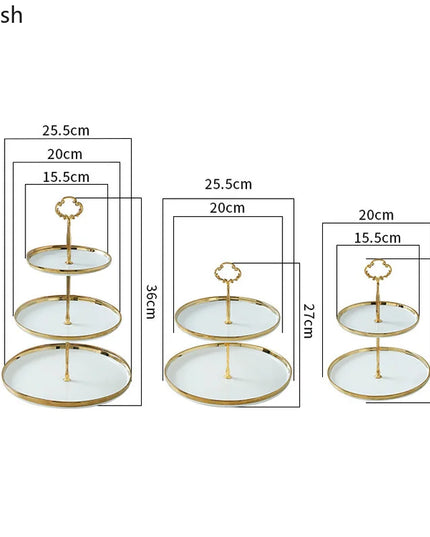 Creative White Gold-Plated Cake Stand - Multi-Layer Dessert Tray