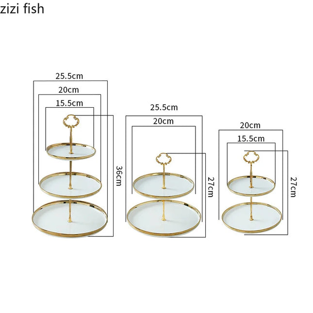 Creative White Gold-Plated Cake Stand - Multi-Layer Dessert Tray
