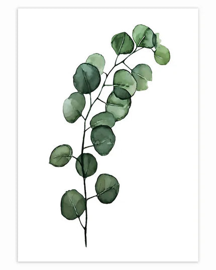 Tropical Plant Canvas Wall Art - Nordic Green Leaves for Home Decor