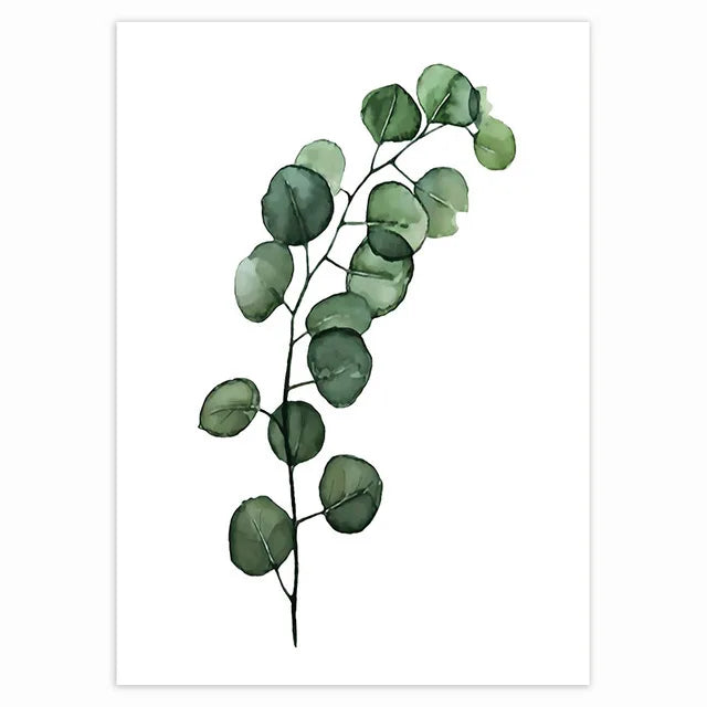 Tropical Plant Canvas Wall Art - Nordic Green Leaves for Home Decor