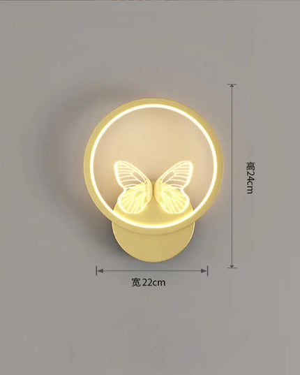 Modern Golden Butterfly LED Wall Lamp - Stylish Home Decoration