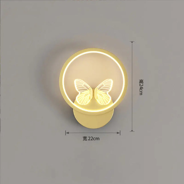 Modern Golden Butterfly LED Wall Lamp - Stylish Home Decoration