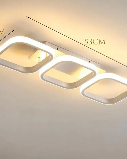 Modern LED Ceiling Lamp - Rectangular, Creative Design for Rooms