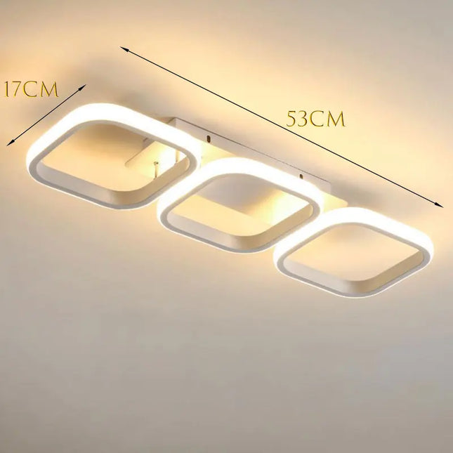 Modern LED Ceiling Lamp - Rectangular, Creative Design for Rooms