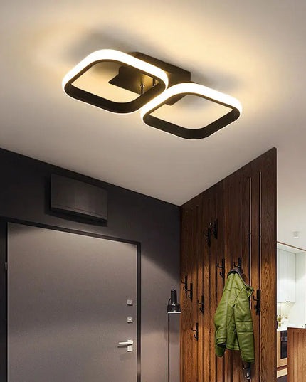Modern LED Ceiling Lamp - Rectangular, Creative Design for Rooms