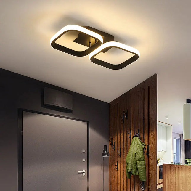 Modern LED Ceiling Lamp - Rectangular, Creative Design for Rooms