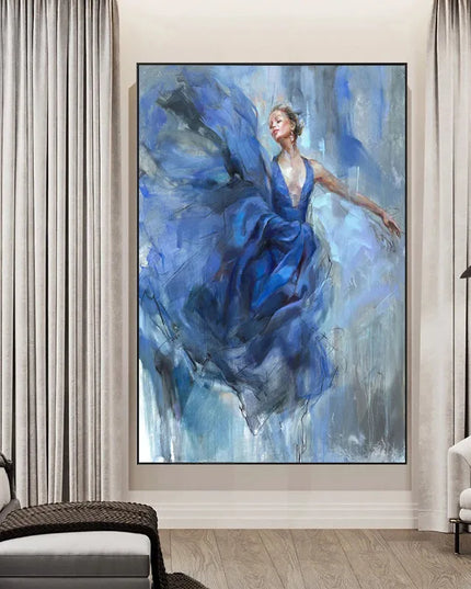 Modern Ballet Dancer Canvas Painting - Unframed Wall Art for Girls