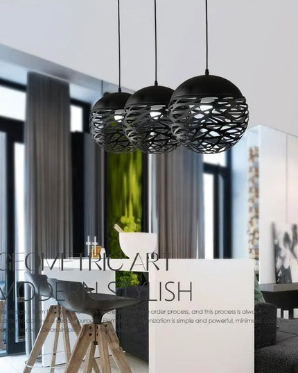 Modern Retro Hollow Carved Chandelier - LED Pendant Light for Rooms