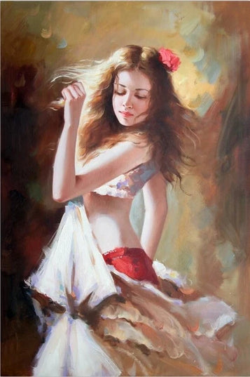 Modern Ballet Dancer Canvas Painting - Unframed Wall Art for Girls