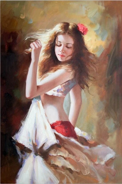 Modern Ballet Dancer Canvas Painting - Unframed Wall Art for Girls
