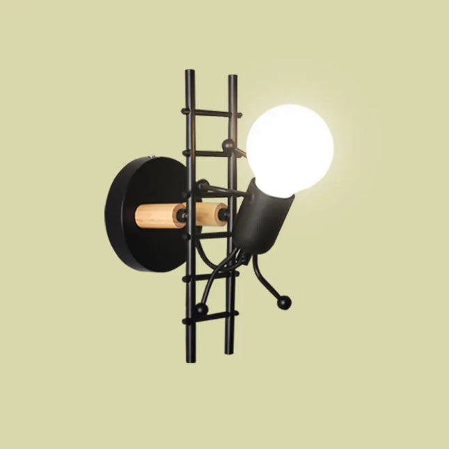 Creative Iron Wall Sconce Lamp - LED Light for Kids' Room