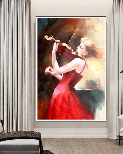 Modern Ballet Dancer Canvas Painting - Unframed Wall Art for Girls