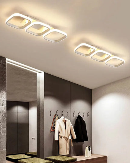 Modern LED Ceiling Lamp - Rectangular, Creative Design for Rooms