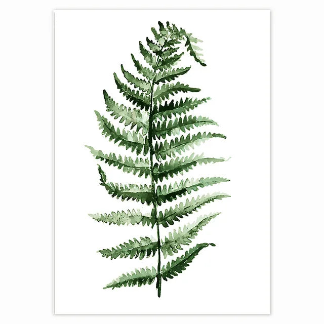 Tropical Plant Canvas Wall Art - Nordic Green Leaves for Home Decor