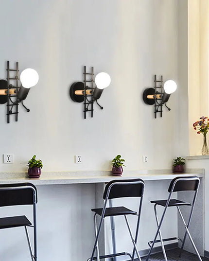 Creative Iron Wall Sconce Lamp - LED Light for Kids' Room