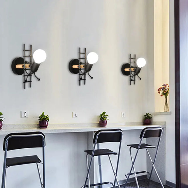Creative Iron Wall Sconce Lamp - LED Light for Kids' Room