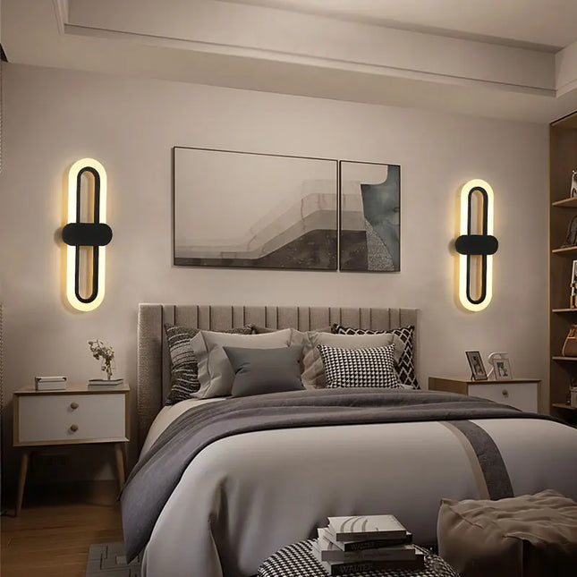 Modern Minimalist Wall Lamp - LED Three-Color for Bedroom & Aisle