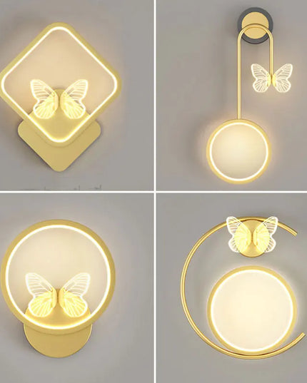 Modern Golden Butterfly LED Wall Lamp - Stylish Home Decoration