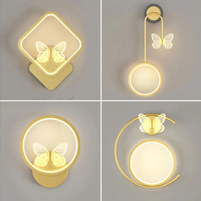 Modern Golden Butterfly LED Wall Lamp - Stylish Home Decoration