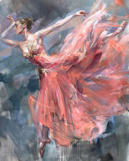 Modern Ballet Dancer Canvas Painting - Unframed Wall Art for Girls