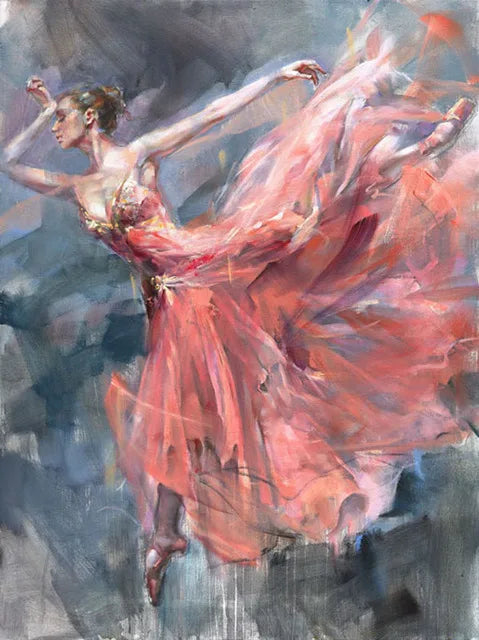 Modern Ballet Dancer Canvas Painting - Unframed Wall Art for Girls