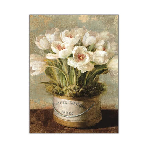 European Retro Flower Canvas Prints - Vintage Wall Art for Home Decor