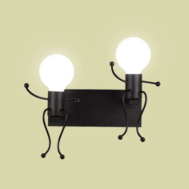 Creative Iron Wall Sconce Lamp - LED Light for Kids' Room