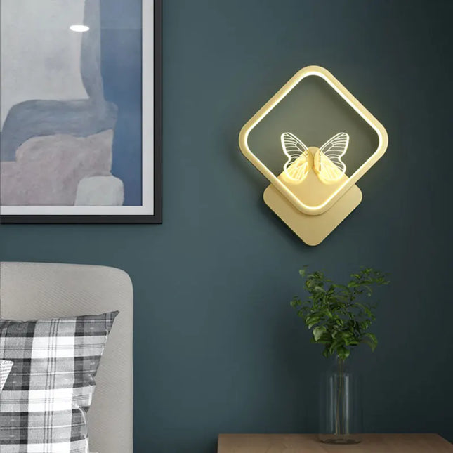 Modern Golden Butterfly LED Wall Lamp - Stylish Home Decoration