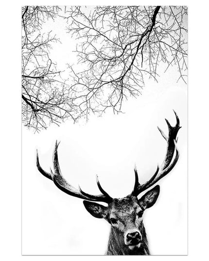 Black and White Winter Tree Wall Art - Scandinavian Style Canvas Print