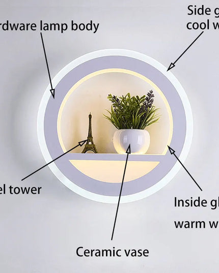 Modern Black and White LED Wall Lamp - Indoor Home Decoration
