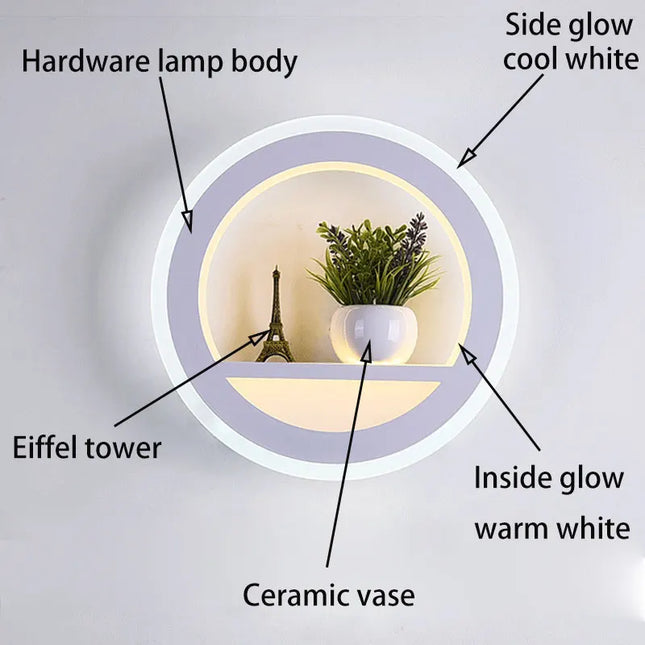 Modern Black and White LED Wall Lamp - Indoor Home Decoration