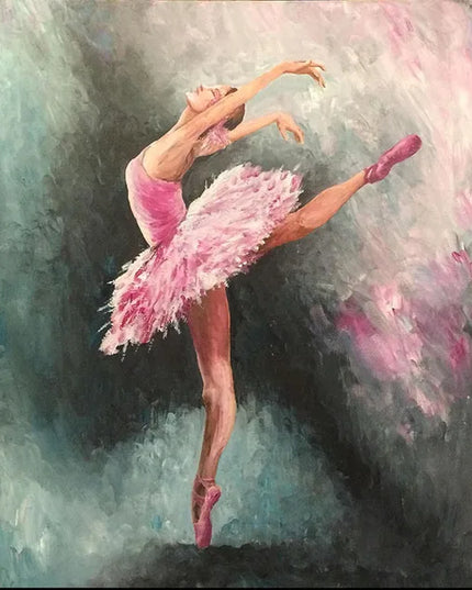 Modern Ballet Dancer Canvas Painting - Unframed Wall Art for Girls