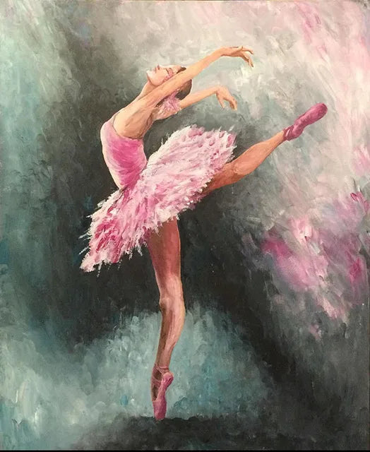 Modern Ballet Dancer Canvas Painting - Unframed Wall Art for Girls