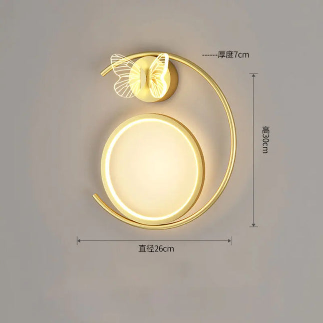 Modern Golden Butterfly LED Wall Lamp - Stylish Home Decoration
