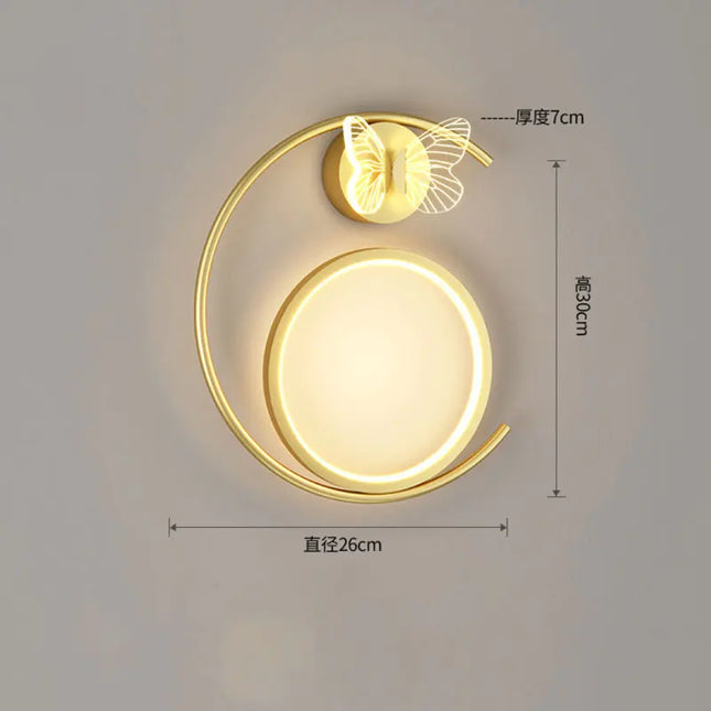 Modern Golden Butterfly LED Wall Lamp - Stylish Home Decoration