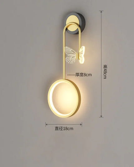 Modern Golden Butterfly LED Wall Lamp - Stylish Home Decoration