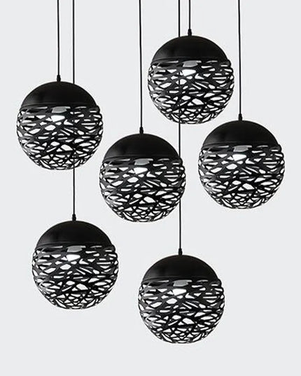 Modern Retro Hollow Carved Chandelier - LED Pendant Light for Rooms