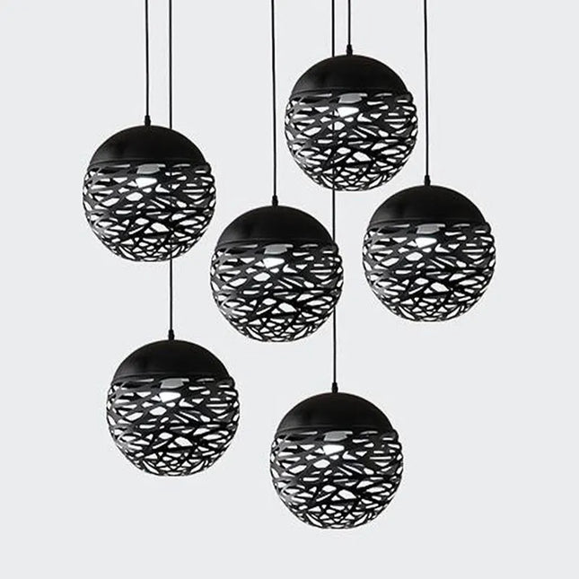 Modern Retro Hollow Carved Chandelier - LED Pendant Light for Rooms
