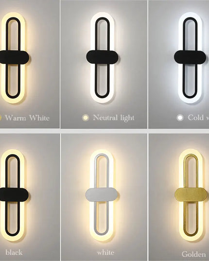 Modern Minimalist Wall Lamp - LED Three-Color for Bedroom & Aisle