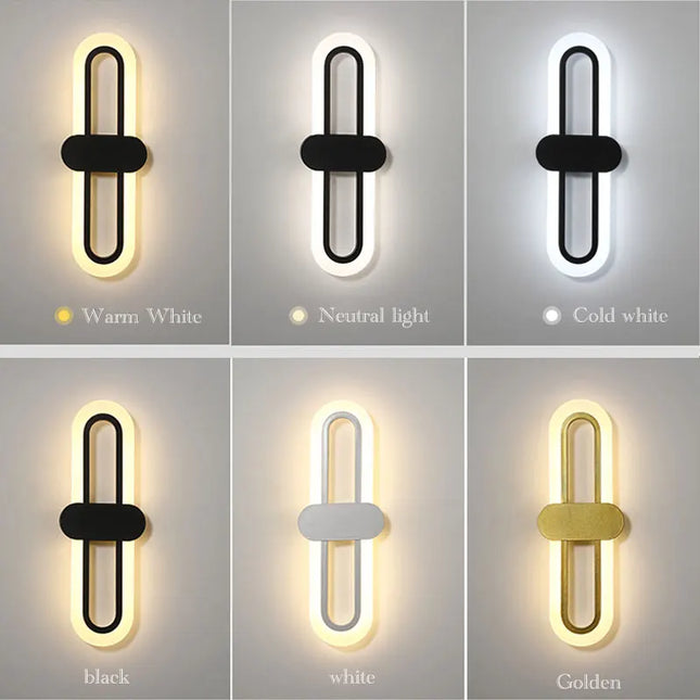 Modern Minimalist Wall Lamp - LED Three-Color for Bedroom & Aisle