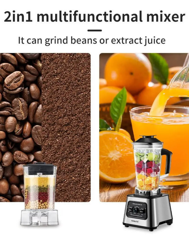 Sokany 2.5L Multifunctional Blender - High-Power 6000W Ice Crusher