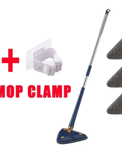 Triangle 360 Adjustable Telescopic Cleaning Mop - Eco-Friendly Brush Tool