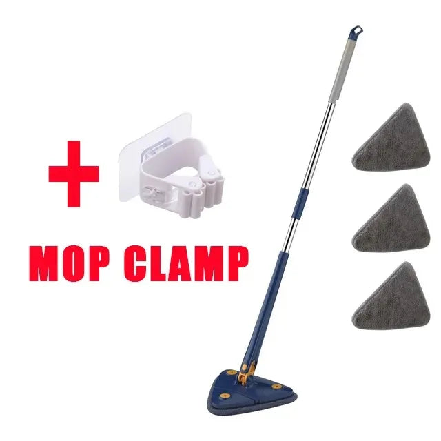 Triangle 360 Adjustable Telescopic Cleaning Mop - Eco-Friendly Brush Tool