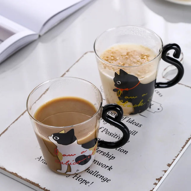 250ml Cute Cat Mugs Coffee Cups with Handle