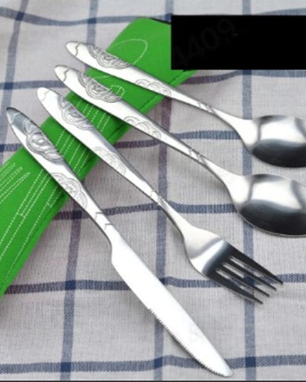 Portable Stainless Steel Dinnerware Set - 3Pcs/4Pcs/7Pcs Cutlery Kit