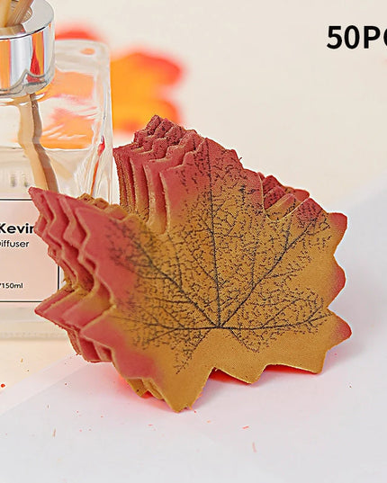 50-200Pcs Artificial Maple Leaves - Silk Decor for Weddings & Parties