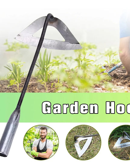Garden Weeding Artifact Steel Crescent Shaped Hoe Soil Loosening Outdoor Planting Rake Hoe Farming Tools Garden Hand Tools